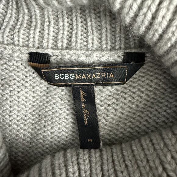 BCBG Maxazria Women's Medium Gray and Pink Turtleneck Short Sleeve Sweater 90's - Picture 5 of 6